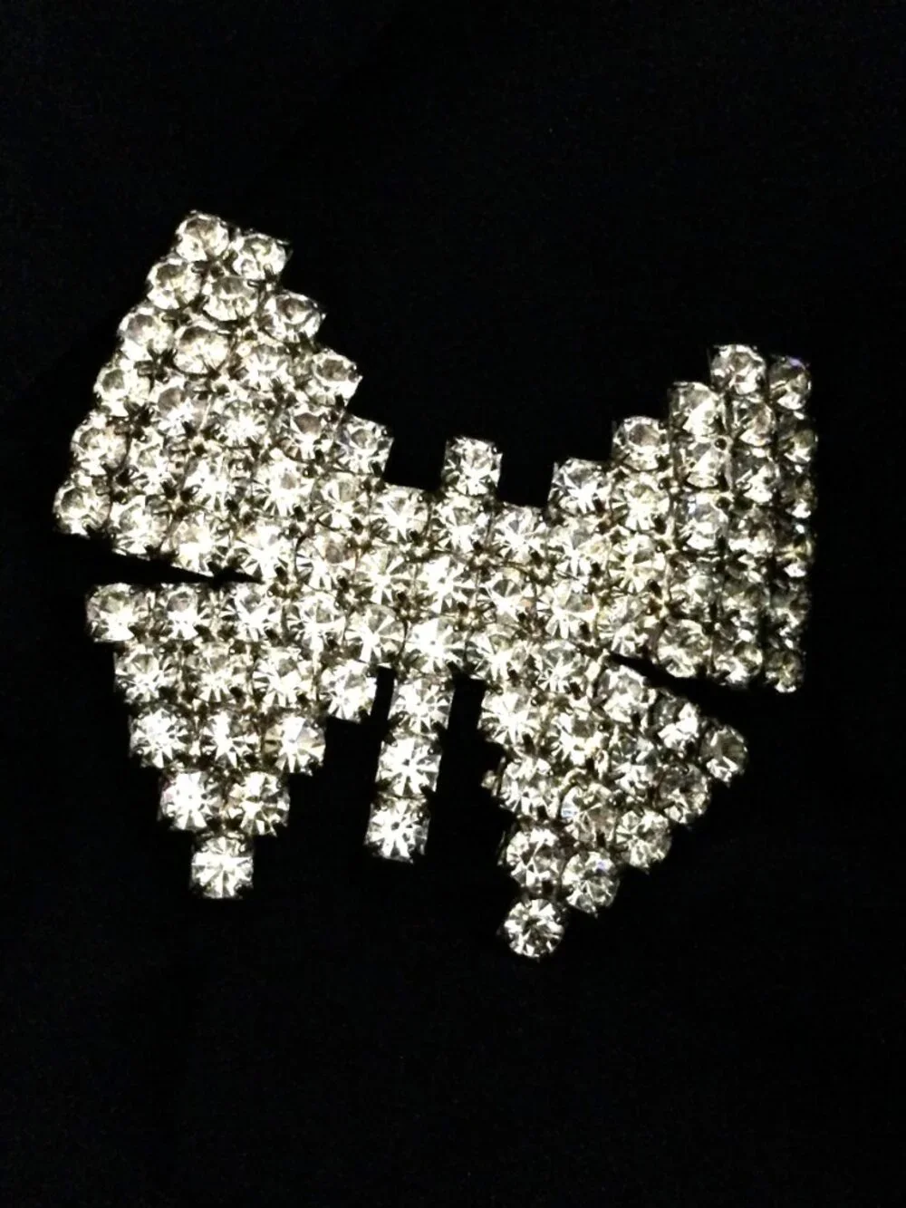 Heavy Vintage Rhinestone Butterfly Brooch C-Clasp 23.4g Estate